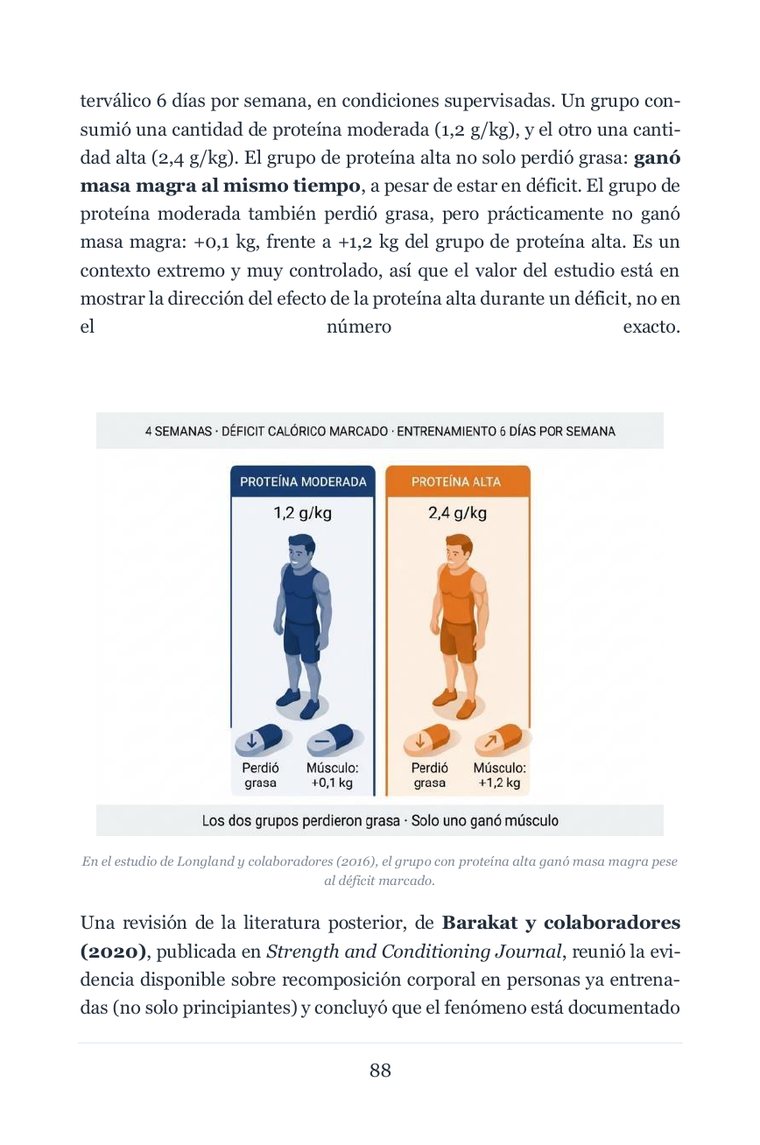 Página sobre proteína alta contra moderada en déficit
